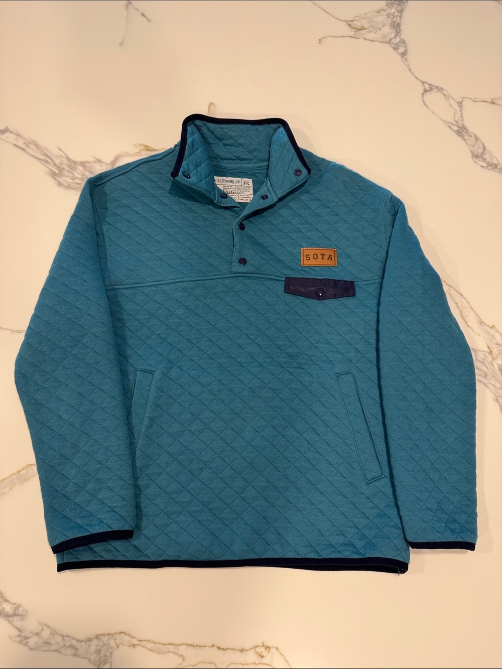 SOTA Quilted Teal Snap Pullover